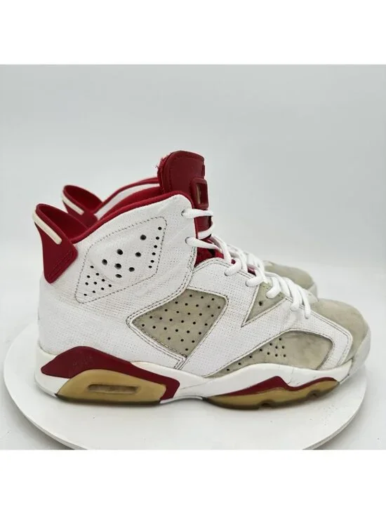 Nike Air Jordan 6 Retro Men Size 7.5 384664-113 White Gym Red Grey Shoes - Picture 10 of 11